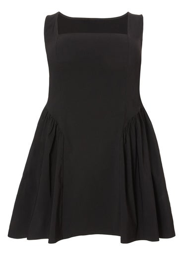 Quiz Black Curve Drop Waist Mini Dress