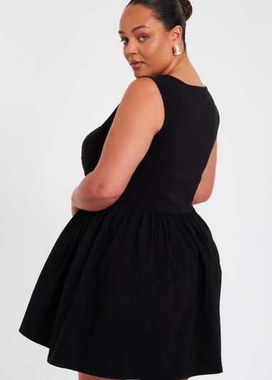 Quiz Black Curve Drop Waist Mini Dress