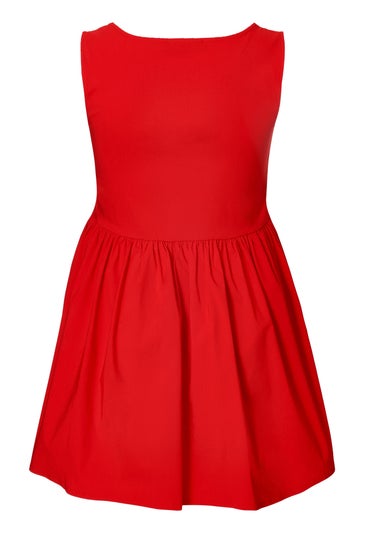 Quiz Red Curve Drop Waist Mini Dress