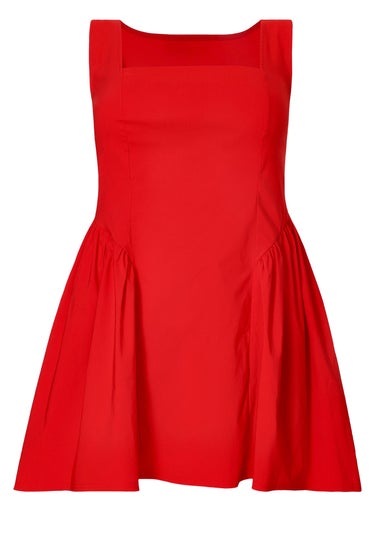 Quiz Red Curve Drop Waist Mini Dress