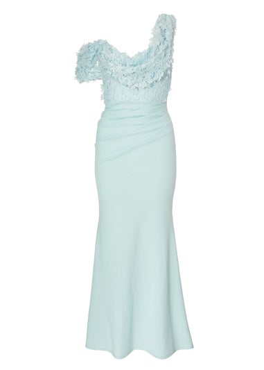 Quiz Blue Petite Floral Maxi Dress