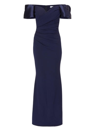 Quiz Navy Puff Sleeve Maxi Dress