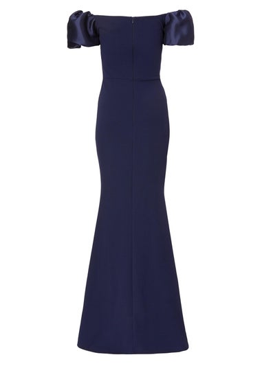 Quiz Navy Puff Sleeve Maxi Dress