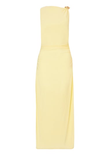 Quiz Yellow Buckle Midaxi Dress