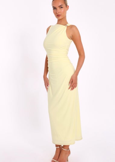 Quiz Yellow Buckle Midaxi Dress