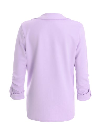 Quiz Lilac Ruched Sleeve Tailored Blazer