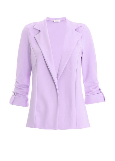 Quiz Lilac Ruched Sleeve Tailored Blazer