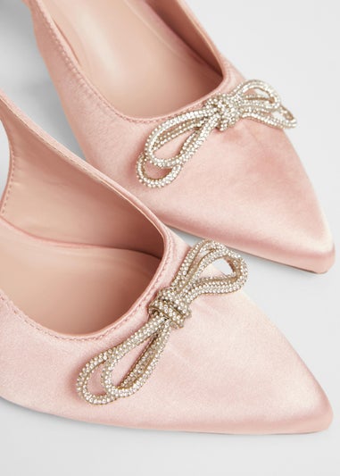 Quiz Pink Wide Fit Sling Back Heels