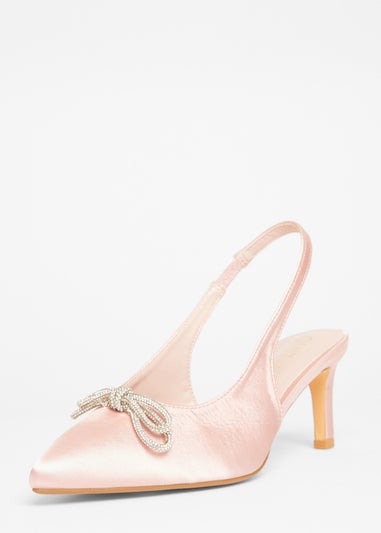 Quiz Pink Wide Fit Sling Back Heels