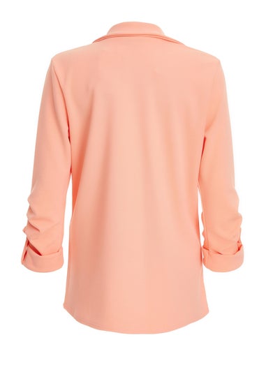 Quiz Pink Ruched Sleeve Blazer