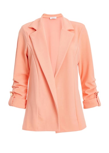 Quiz Pink Ruched Sleeve Blazer