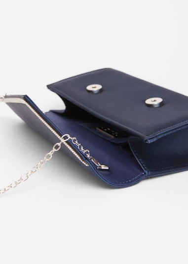 Quiz Navy Diamante Clutch
