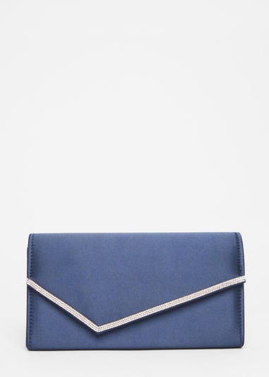 Quiz Navy Diamante Clutch