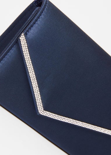 Quiz Navy Diamante Clutch