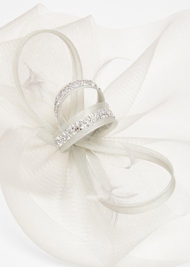 Quiz Grey Diamante Bow Headband Fascinator