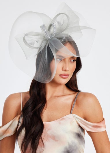 Quiz Grey Diamante Bow Headband Fascinator