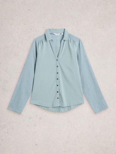 Bluse Annie aus Material-Mix