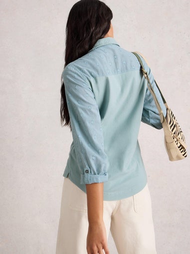 Bluse Annie aus Material-Mix