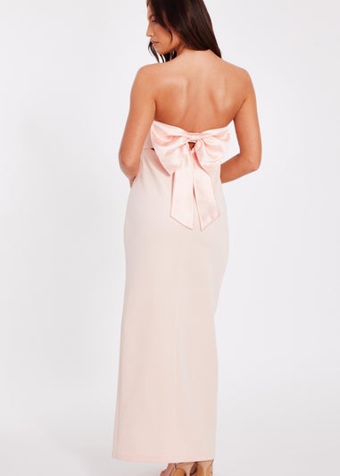 Quiz Orange Feather Trim Midaxi Dress