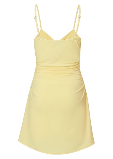 Quiz Yellow Knot Front Mini Dress