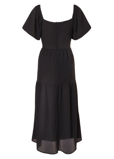 Quiz Black Short Sleeve Midaxi Dress