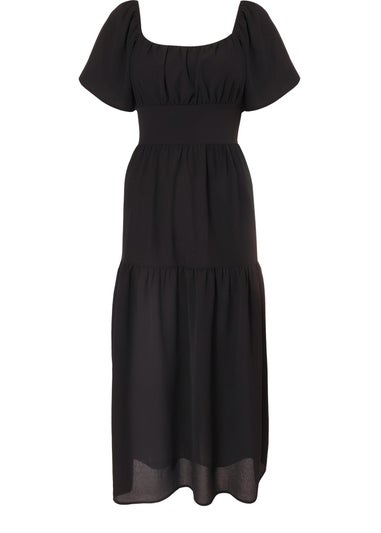 Quiz Black Short Sleeve Midaxi Dress