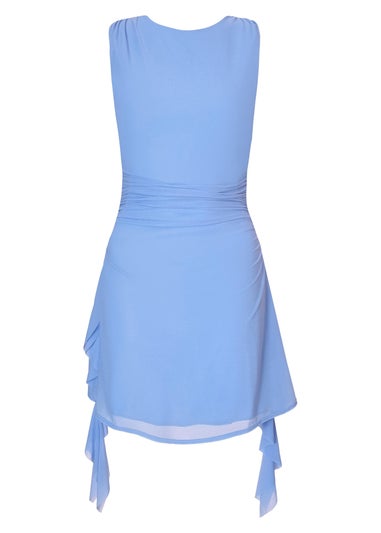 Quiz Blue Frill Mini Dress