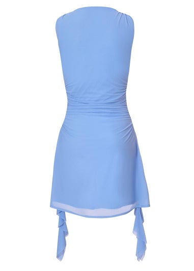 Quiz Blue Frill Mini Dress