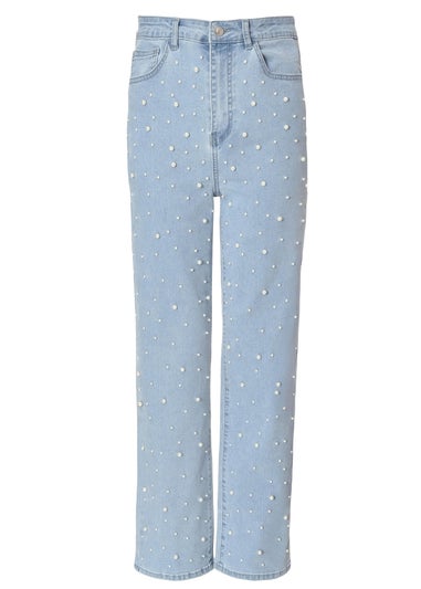 Quiz Blue Denim Embellished Jeans