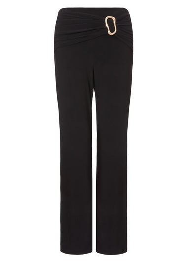 Quiz Black Buckle Detail Trousers
