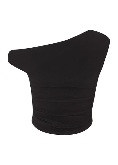 Quiz Black Buckle Drop Shoulder Top