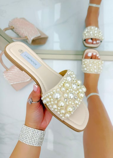 Love Lemonade Natural Sparkly Pearl Luxe Sliders