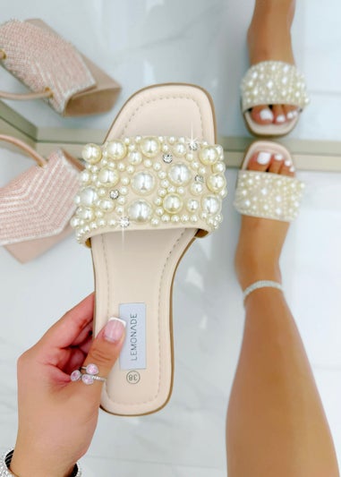 Love Lemonade Natural Sparkly Pearl Luxe Sliders