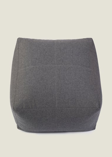 Kaikoo Grey Square Blab With Top Quilting In Brushed Fabric