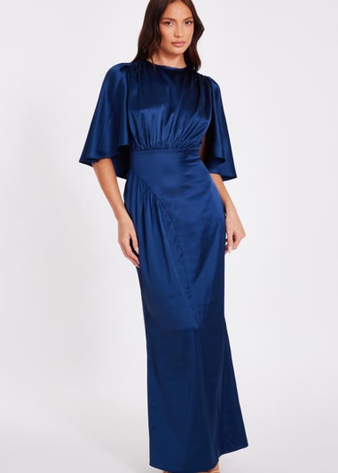 Quiz Navy Satin Maxi Dress