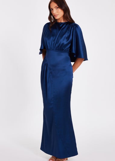 Quiz Navy Satin Maxi Dress