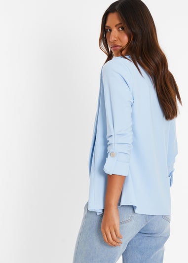 Quiz Blue Ruched Sleeve Blazer