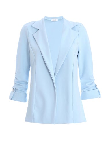 Quiz Blue Ruched Sleeve Blazer