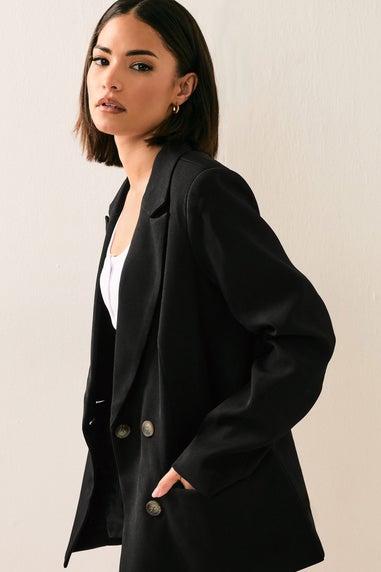 Pixiegirl Black Tailored Double Breasted Blazer