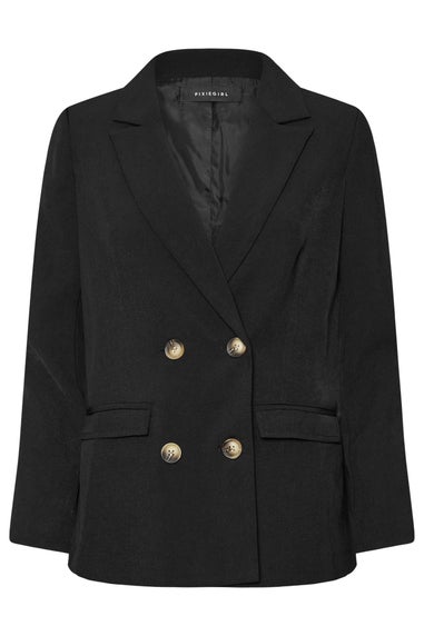 Pixiegirl Black Tailored Double Breasted Blazer