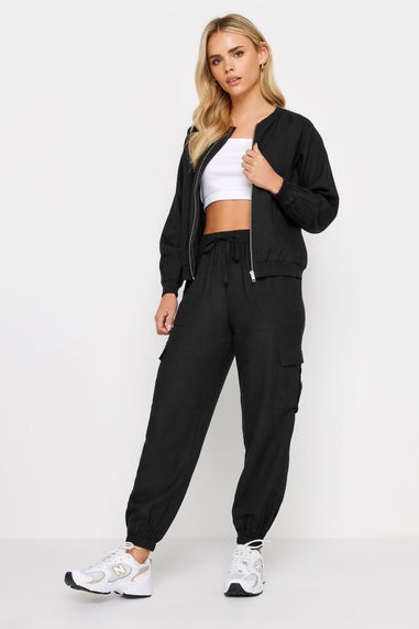 Pixiegirl Black Linen Bomber Jacket