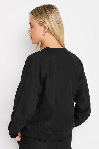 Pixiegirl Black Linen Bomber Jacket