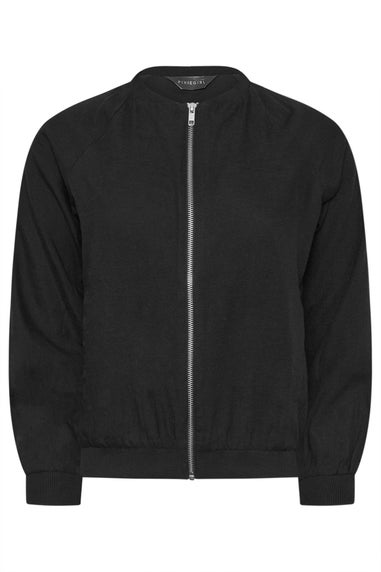 Pixiegirl Black Linen Bomber Jacket