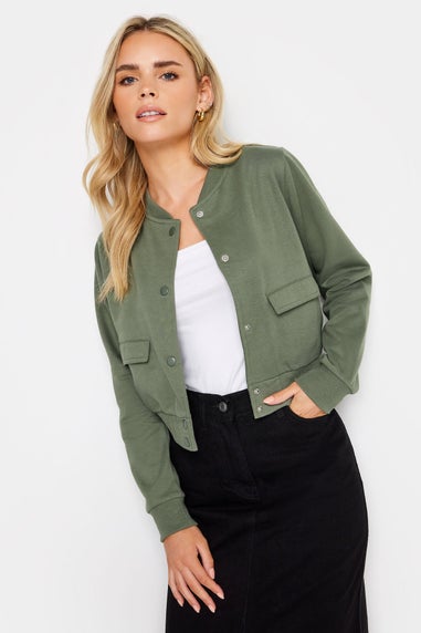 Pixiegirl Khaki Green Jersey Bomber Jacket