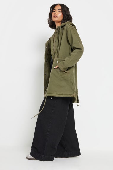 Pixiegirl Khaki Green Twill Parka Coat