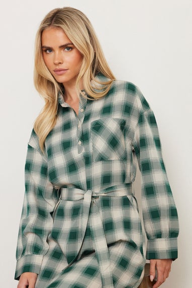 Pixiegirl Green Check Print Shirt Dress