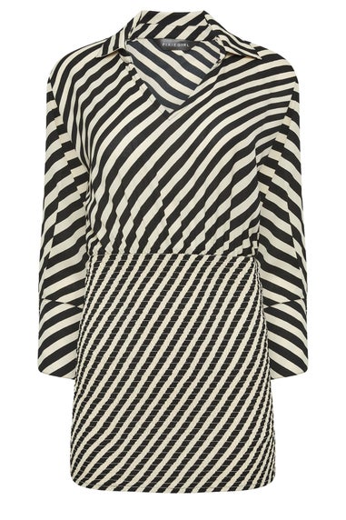 PixieGirl Petite Beige Brown Stripe Mini Dress