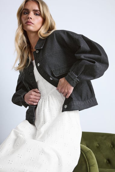 Pixiegirl Black Denim Balloon Sleeve Jacket