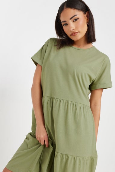 Pixiegirl Sage Green Tiered Smock Dress