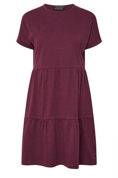 Pixiegirl Burgundy Red Tiered Smock Dress